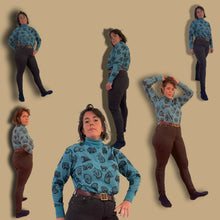 Load image into Gallery viewer, WOMBAT WOMENS TURTLE NECK TOP in Tasman Blue