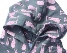 Load image into Gallery viewer, ADULT FLYING FOX FRUIT BAT UNISEX HOODIE in Pink and Grey