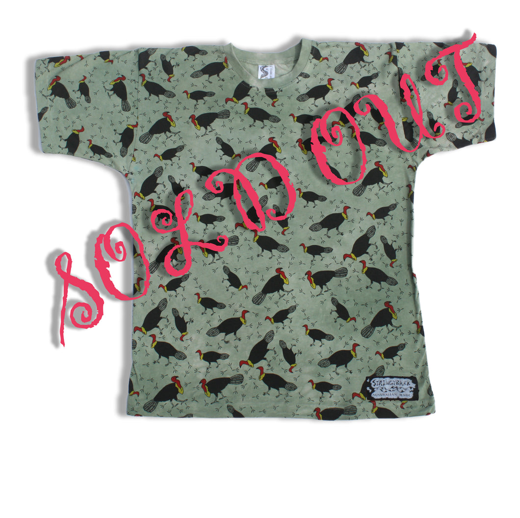 BRUSH TURKEY UNISEX T-SHIRT in Seaweed Green