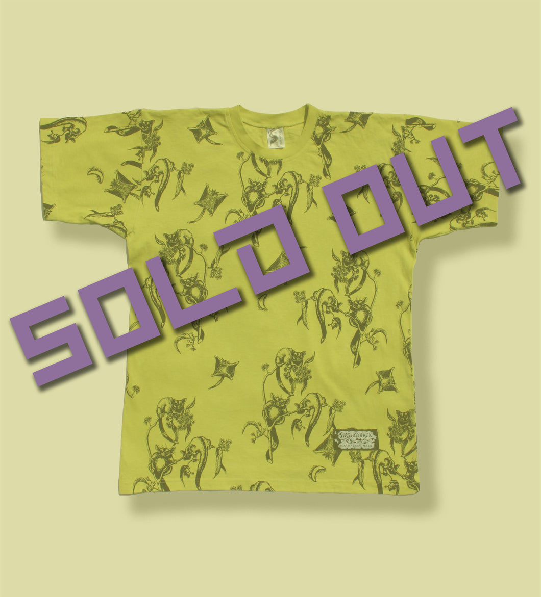 NOCTURNAL MARSUPIAL UNISEX T-SHIRT in Chartreuse