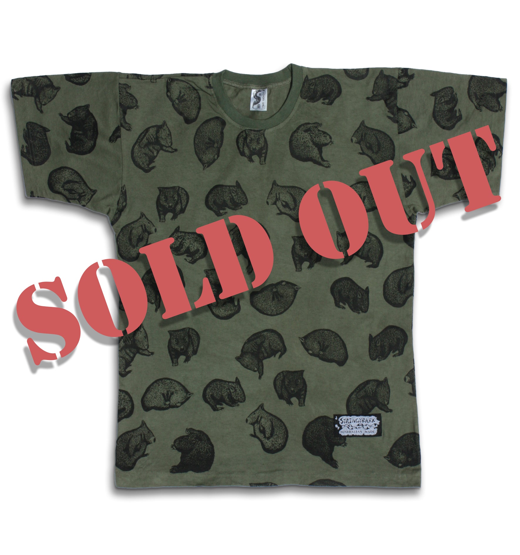 WOMBAT UNISEX T-SHIRT in Monga Moss – Stringybark Graphics
