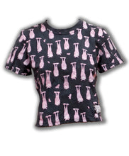 Load image into Gallery viewer, FLYING FOX FRUIT BAT WOMENS SMALL CROPPED T-SHIRT in Dark Adaptation

