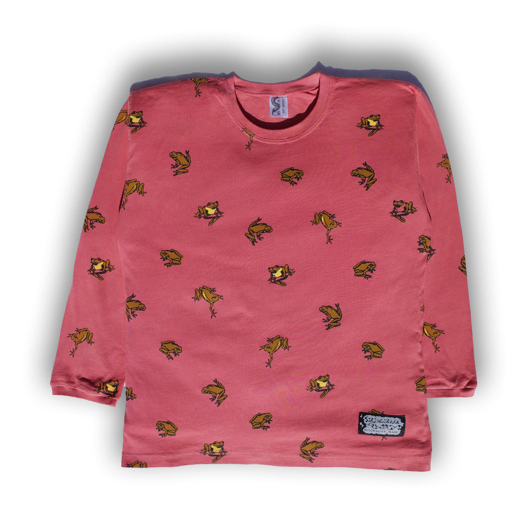 Red-Eyed Green Tree Frog Long Sleeve T-SHIRT in Ember